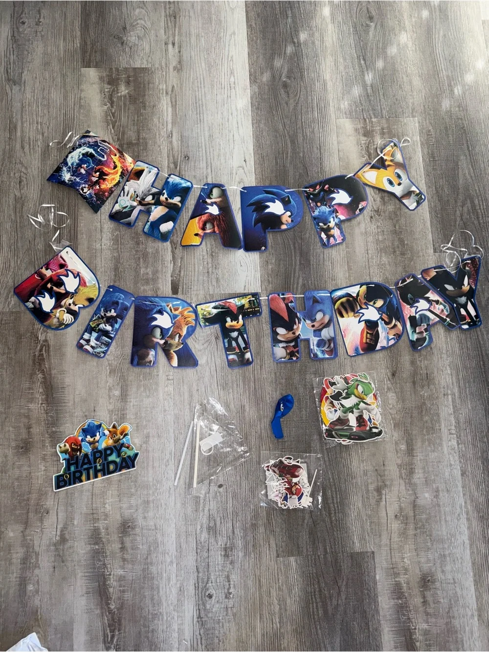 Sonic Themed Blue Birthday Party Decoration Kit